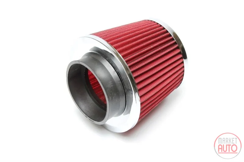 Filtro de aire deportivo Ø90mm con cubierta cromada